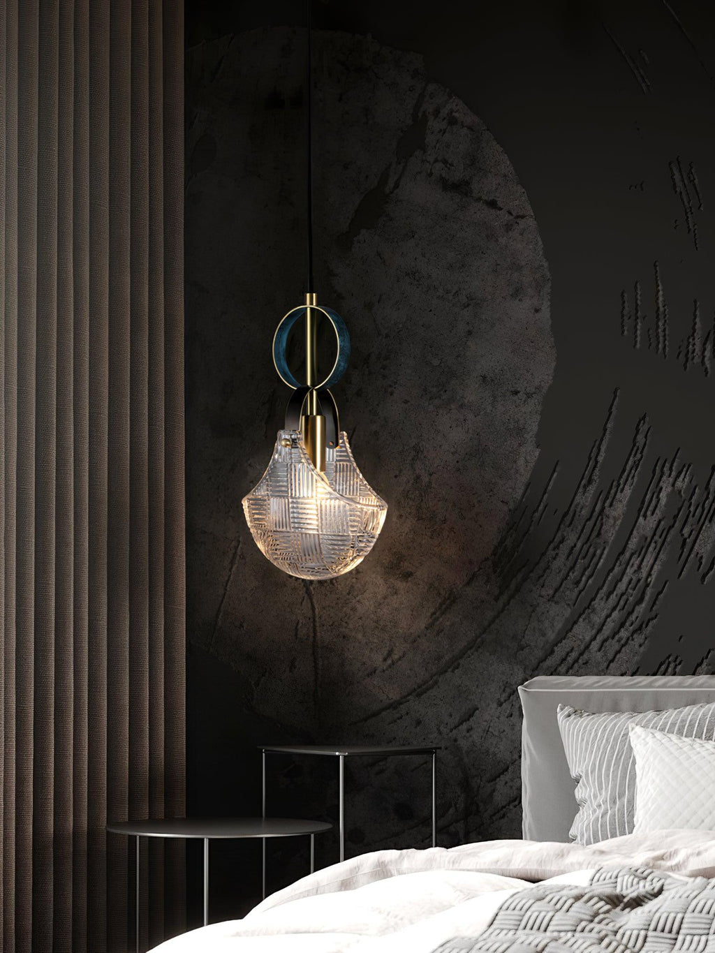 Lustra Suspension Verre Laiton Teal - Neutralighting