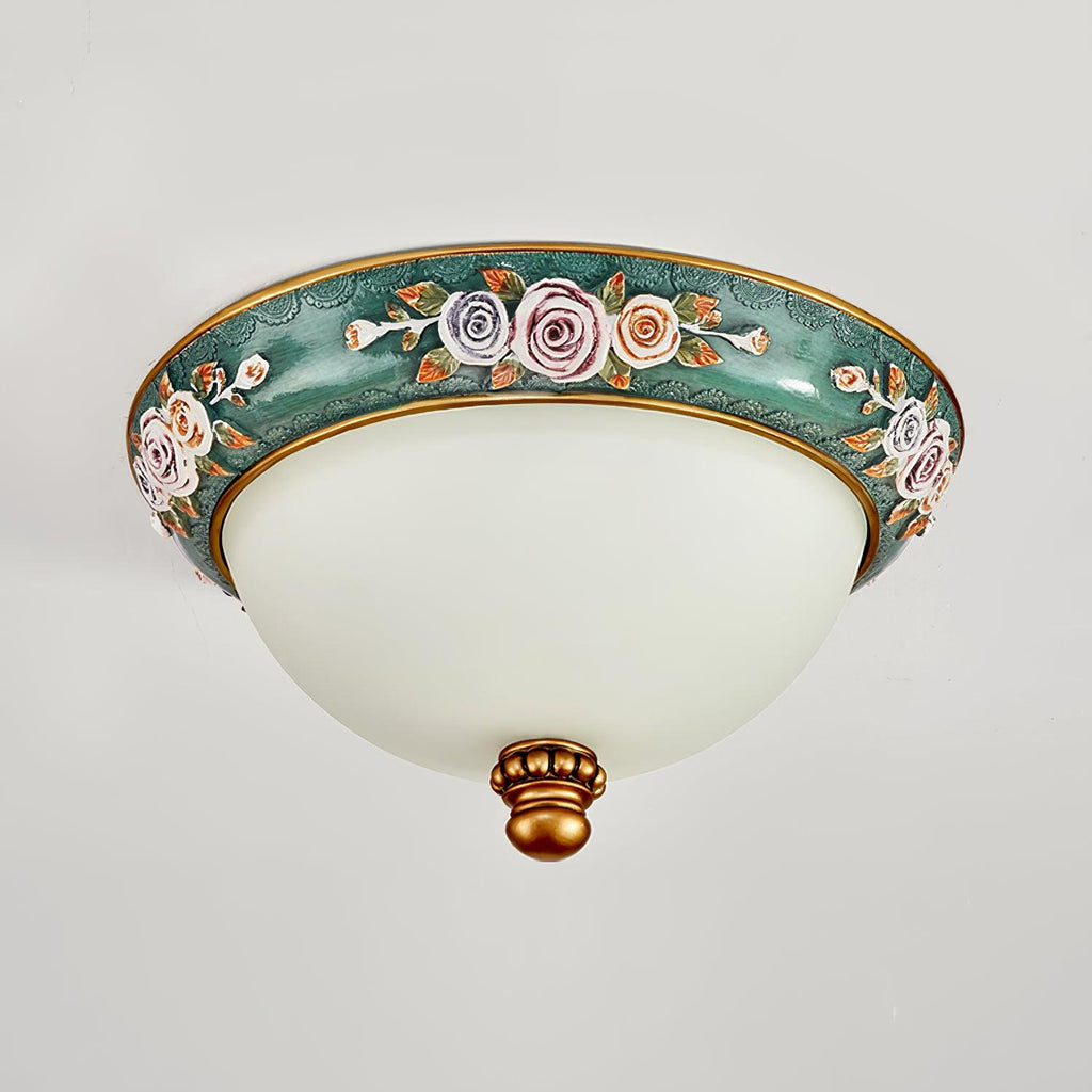 Viraearae Plafonnier en Résine et Verre Forme de Bol Pastoral - Neutralighting