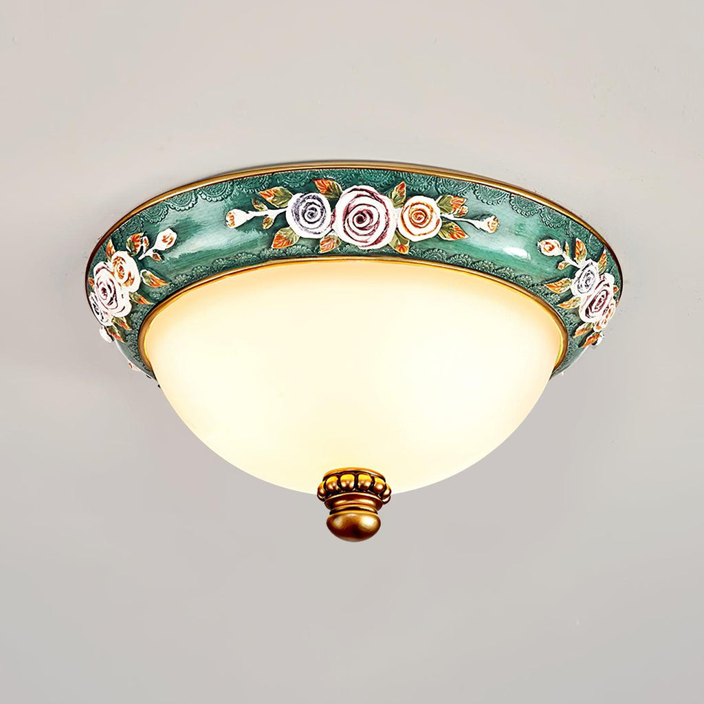 Viraearae Plafonnier en Résine et Verre Forme de Bol Pastoral - Neutralighting