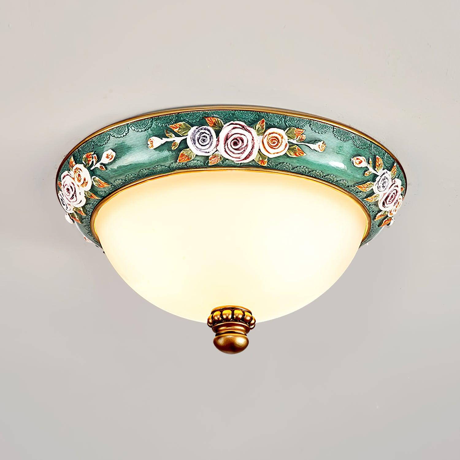 Viraearae Plafonnier en Résine et Verre Forme de Bol Pastoral - Neutralighting
