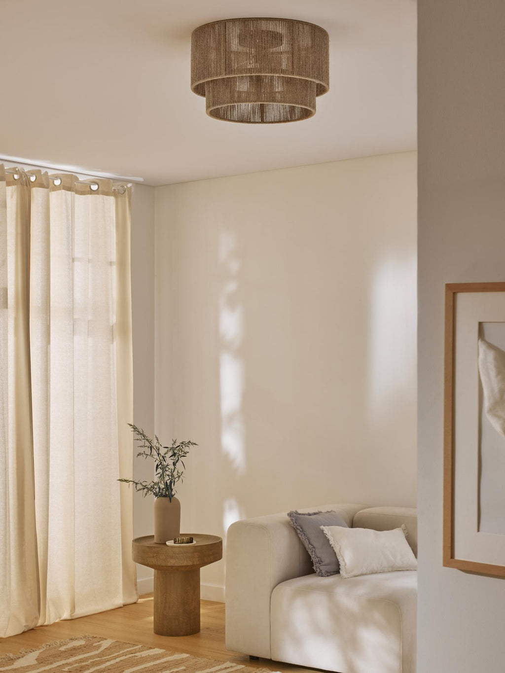 Casora Lampe de Plafond Classique Art en Corde Naturelle - Neutralighting