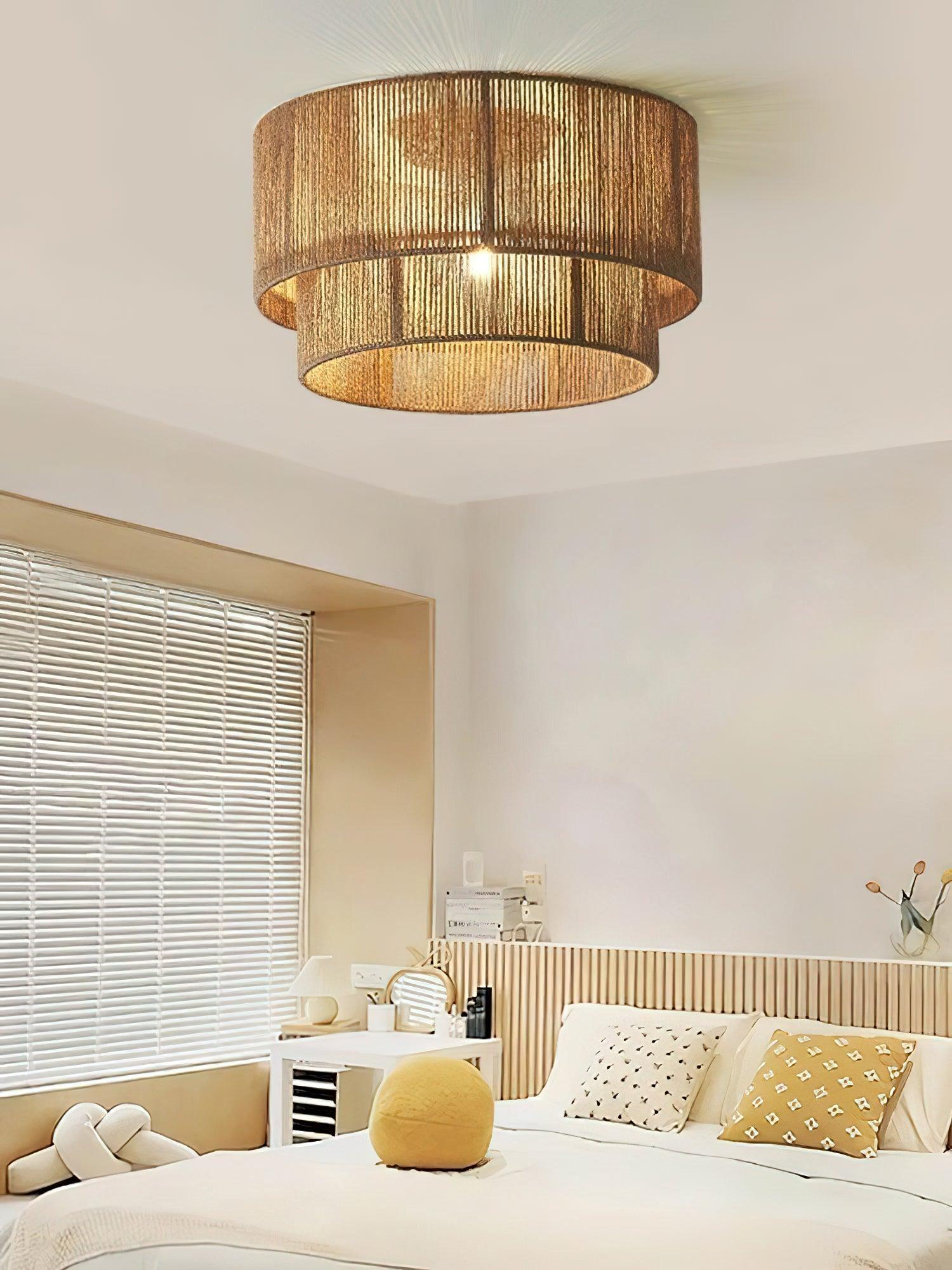 Casora Lampe de Plafond Classique Art en Corde Naturelle - Neutralighting