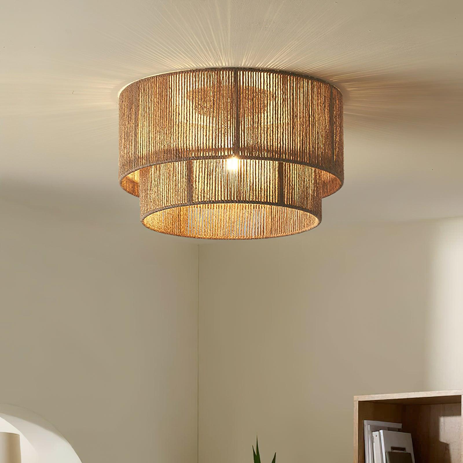 Casora Lampe de Plafond Classique Art en Corde Naturelle - Neutralighting