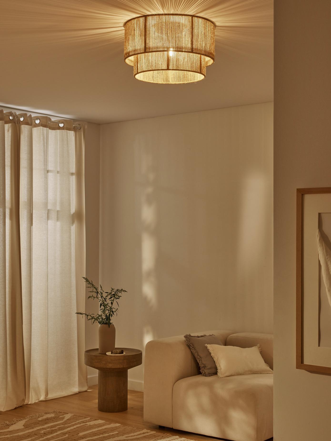 Casora Lampe de Plafond Classique Art en Corde Naturelle - Neutralighting