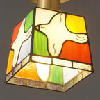 Peace Plafonnier Colombe Verre Mosaïque Laiton - Neutralighting