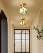 Peace Plafonnier Colombe Verre Mosaïque Laiton - Neutralighting
