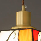 Suspension Lampe Colombe de la Paix Verre Mosaïque Laiton Artistique Tranquille - Neutralighting