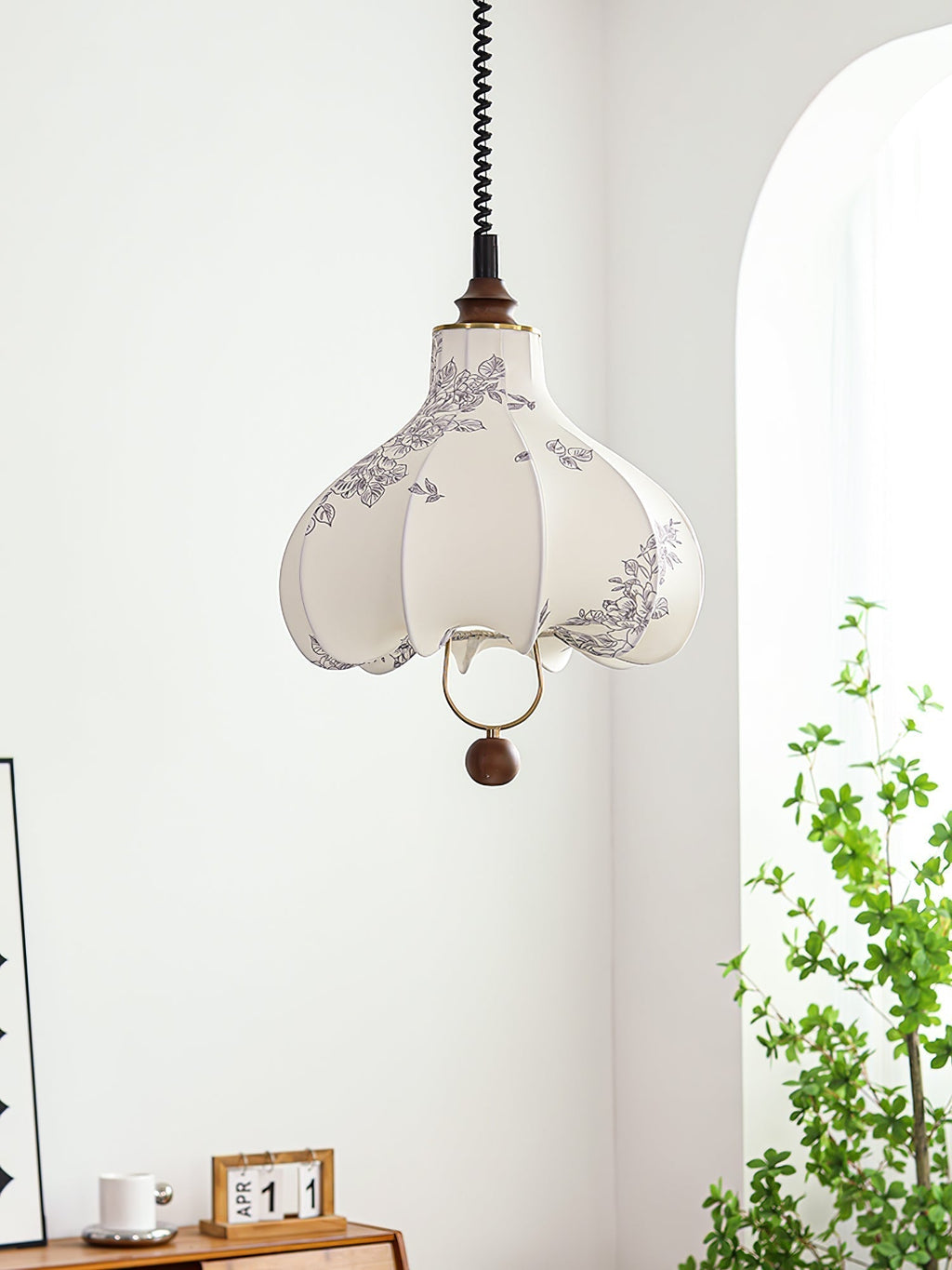 Lustra Lampe Pendante Lanterne en Tissu Poire pour Salon - Neutralighting
