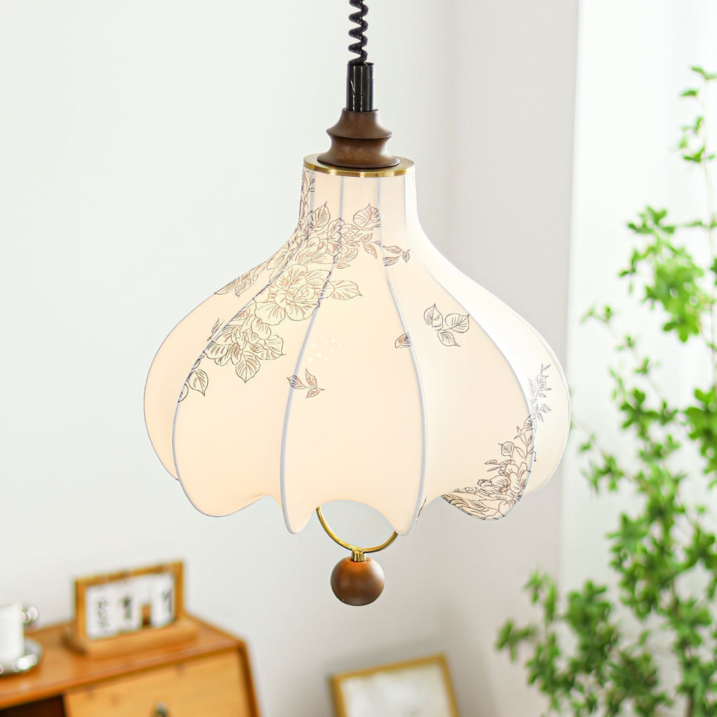 Lustra Lampe Pendante Lanterne en Tissu Poire pour Salon - Neutralighting