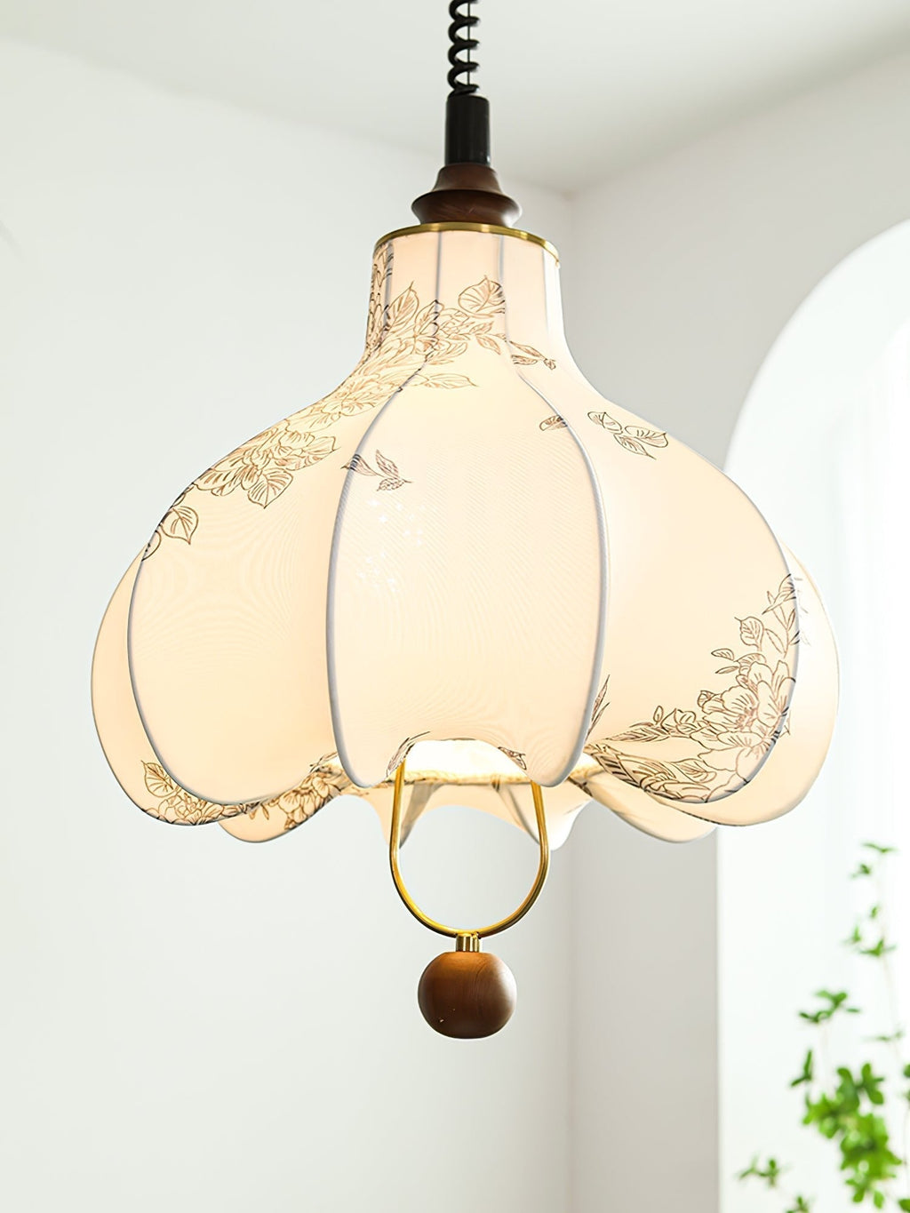Lustra Lampe Pendante Lanterne en Tissu Poire pour Salon - Neutralighting