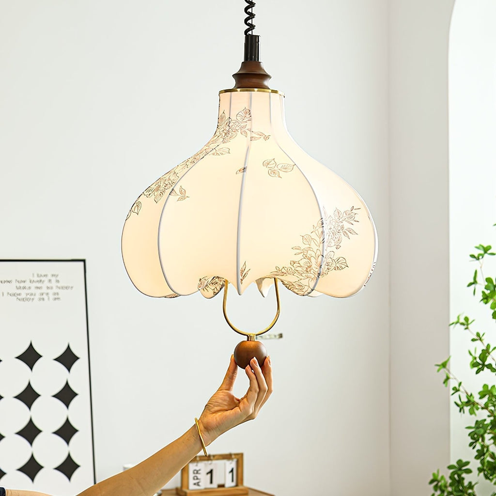 Lustra Lampe Pendante Lanterne en Tissu Poire pour Salon - Neutralighting