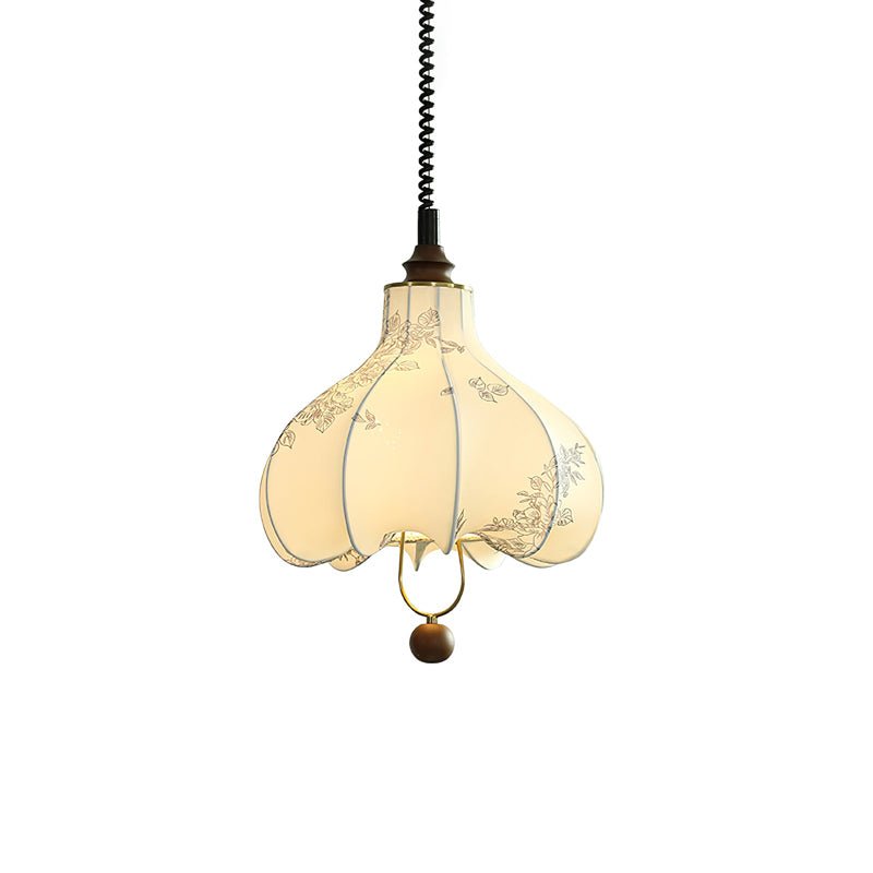 Lustra Lampe Pendante Lanterne en Tissu Poire pour Salon - Neutralighting