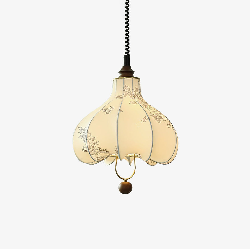 Lustra Lampe Pendante Lanterne en Tissu Poire pour Salon - Neutralighting