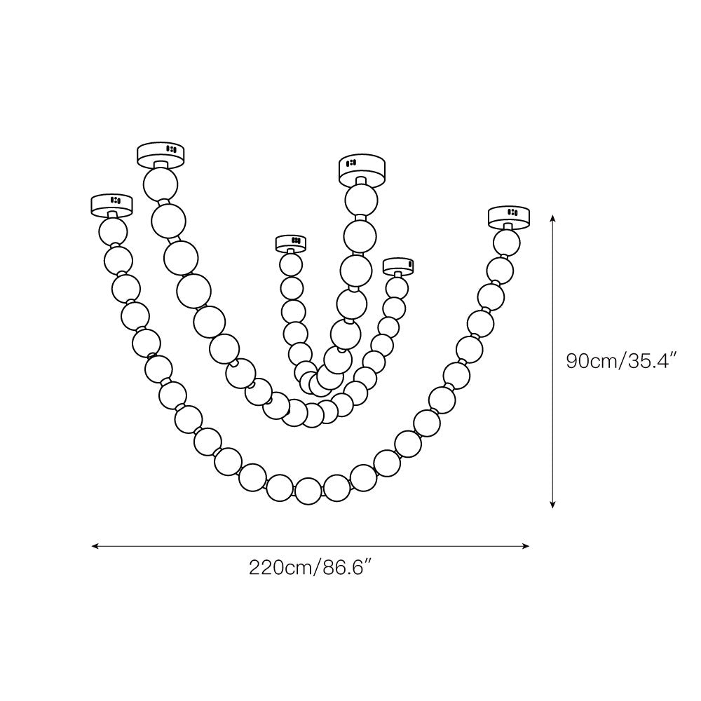 Icarara Lustre Verre Collier De Perles Moderne - Neutralighting