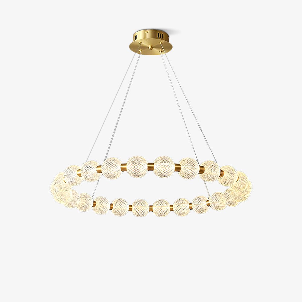 Lustra Chandelier Élégant Anneau en Perle Dorée - Neutralighting