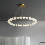 Lustra Chandelier Élégant Anneau en Perle Dorée - Neutralighting