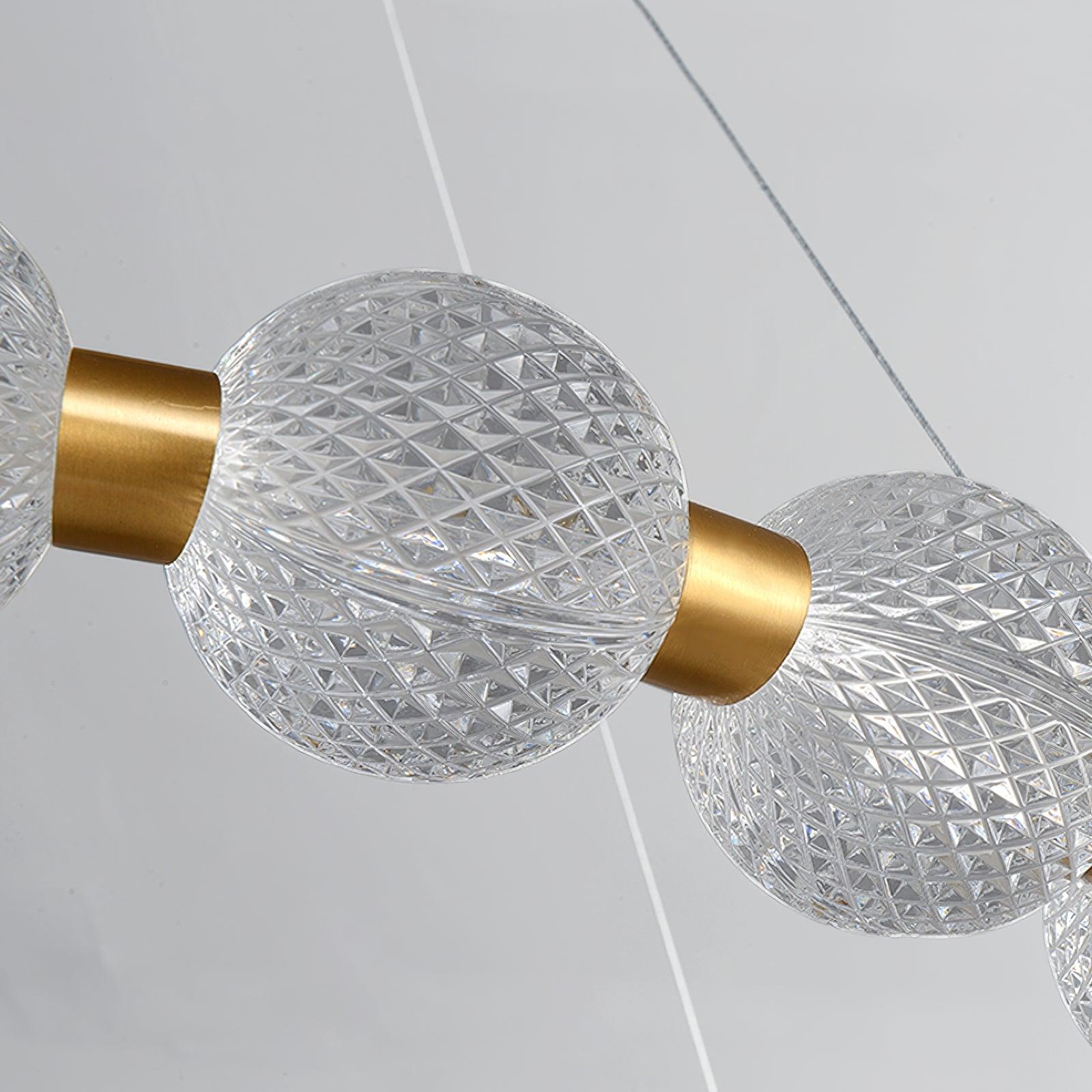 Lustra Chandelier Élégant Anneau en Perle Dorée - Neutralighting