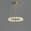 Lustra Chandelier Élégant Anneau en Perle Dorée - Neutralighting