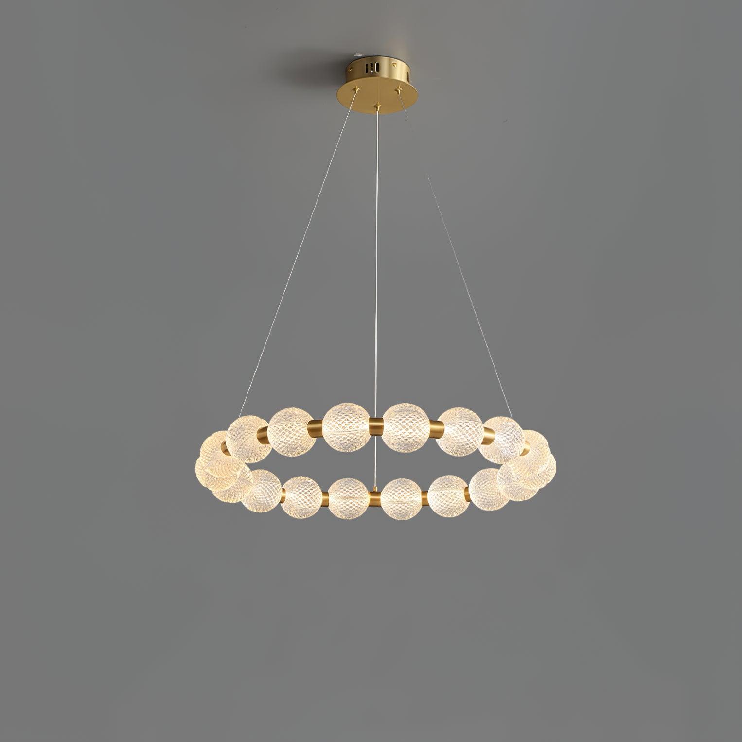 Lustra Chandelier Élégant Anneau en Perle Dorée - Neutralighting