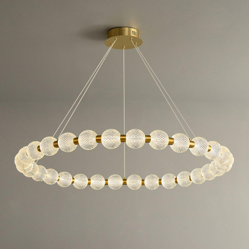 Lustra Chandelier Élégant Anneau en Perle Dorée - Neutralighting