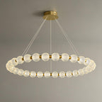 Lustra Chandelier Élégant Anneau en Perle Dorée - Neutralighting