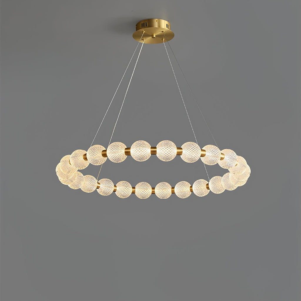Lustra Chandelier Élégant Anneau en Perle Dorée - Neutralighting