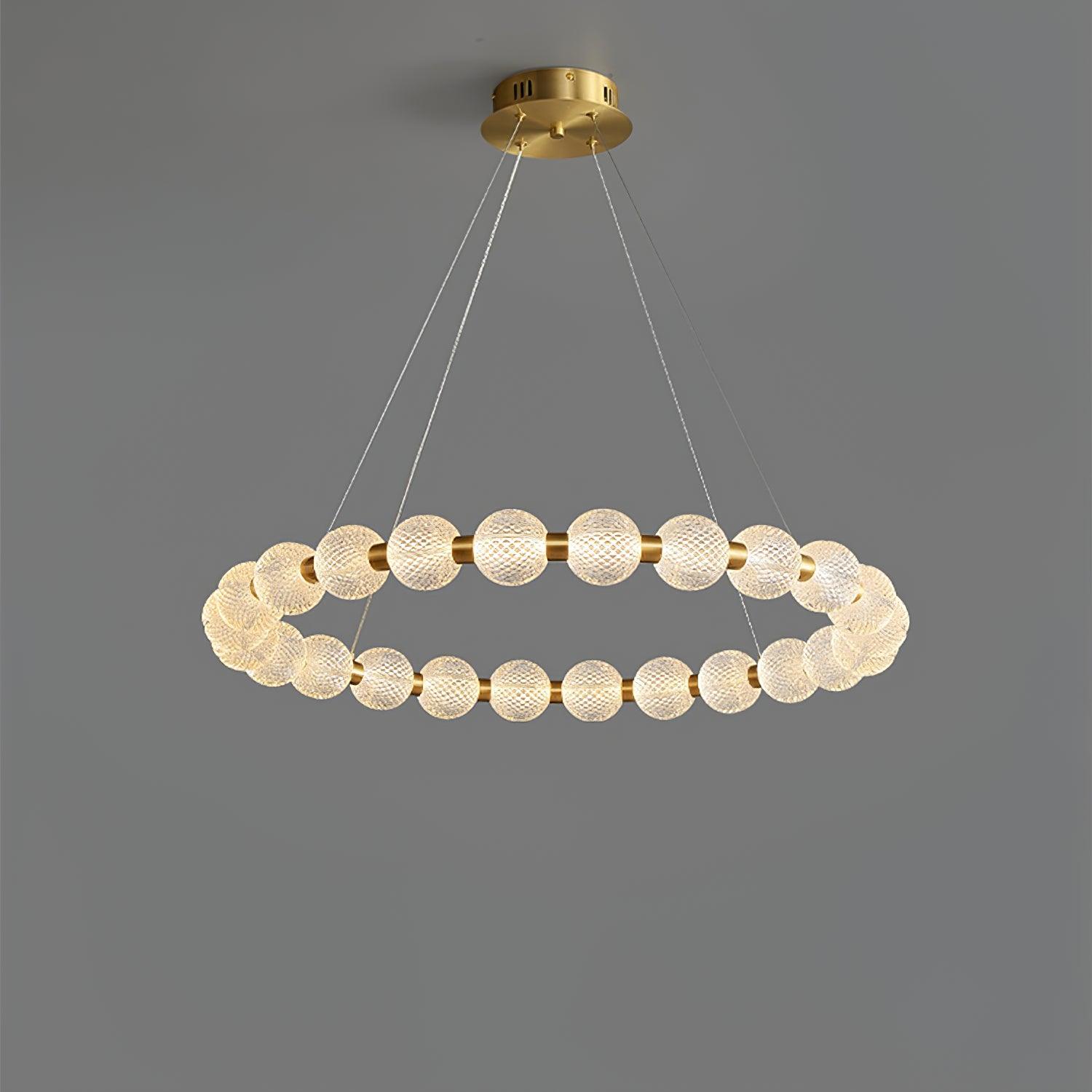 Lustra Chandelier Élégant Anneau en Perle Dorée - Neutralighting