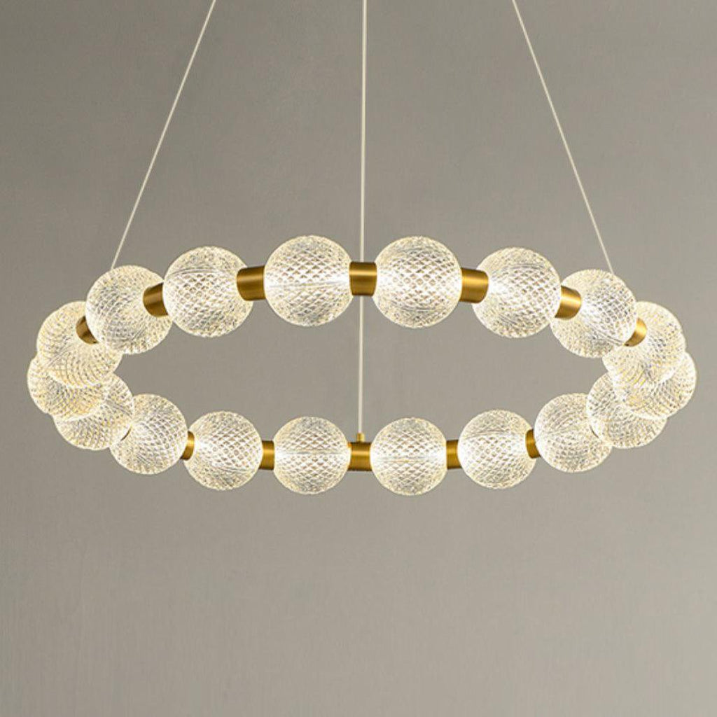 Lustra Chandelier Élégant Anneau en Perle Dorée - Neutralighting