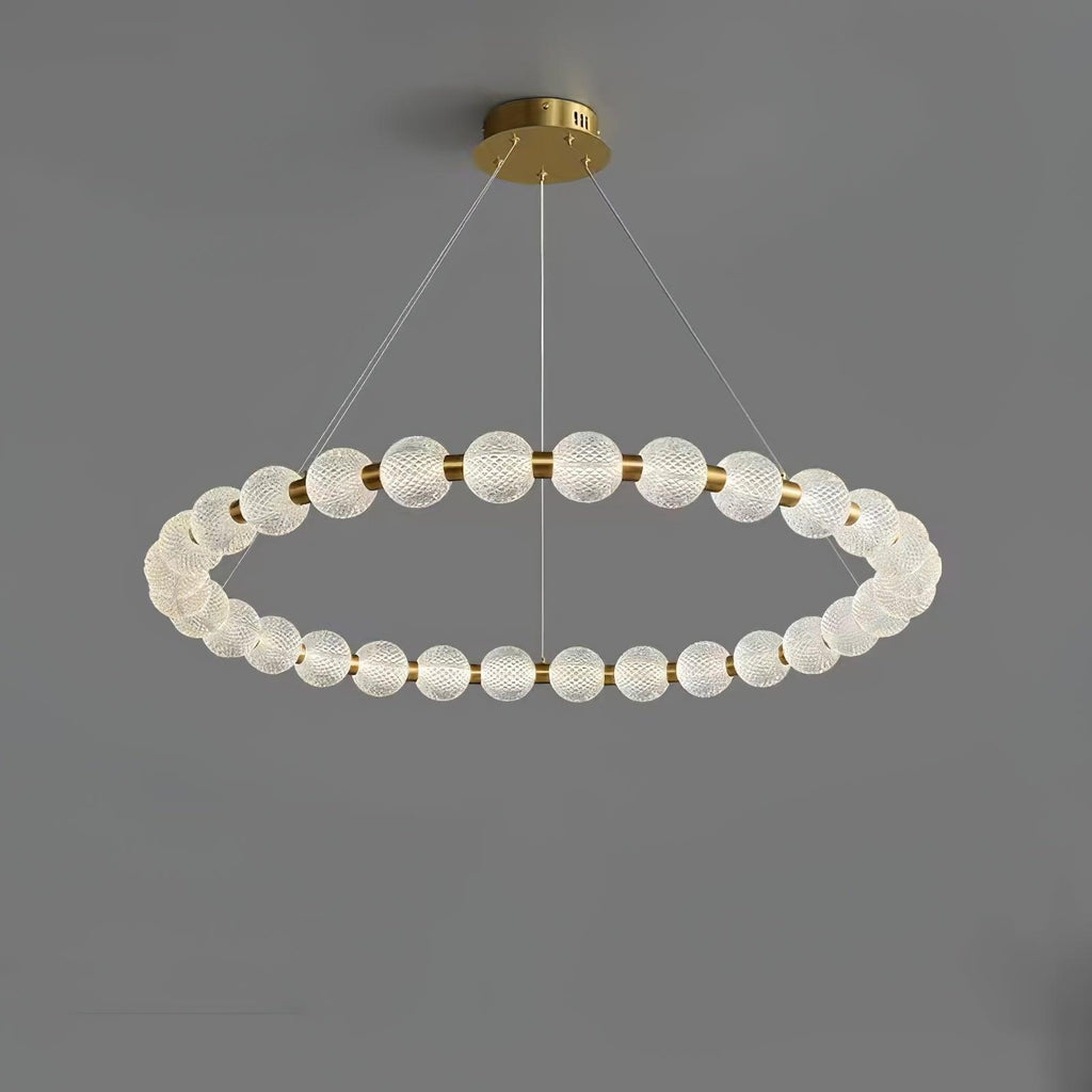 Lustra Chandelier Élégant Anneau en Perle Dorée - Neutralighting