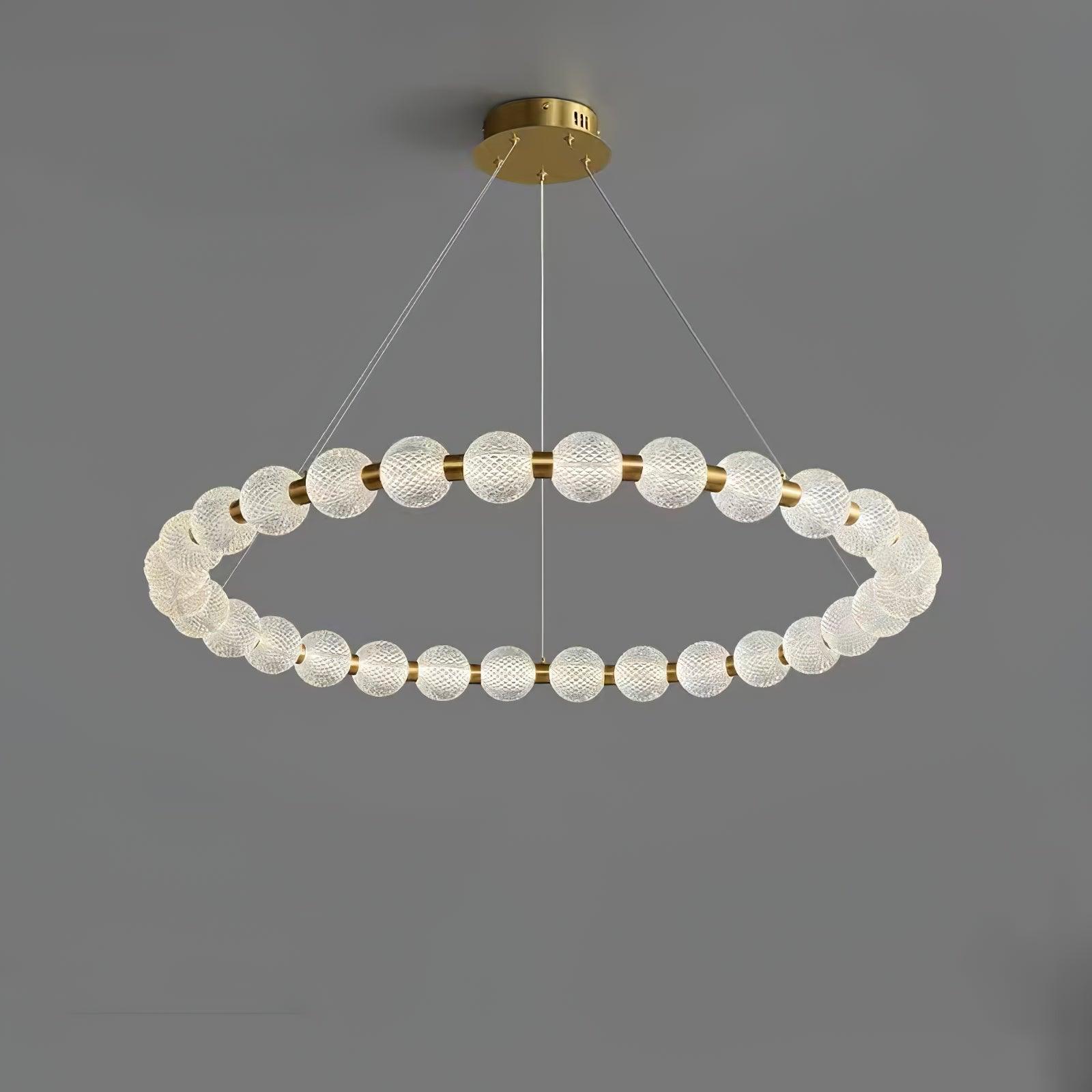 Lustra Chandelier Élégant Anneau en Perle Dorée - Neutralighting