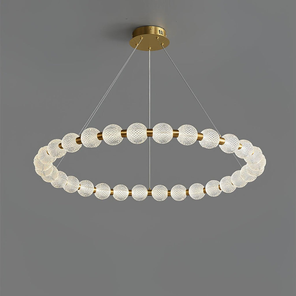 Lustra Chandelier Élégant Anneau en Perle Dorée - Neutralighting