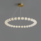 Lustra Chandelier Élégant Anneau en Perle Dorée - Neutralighting