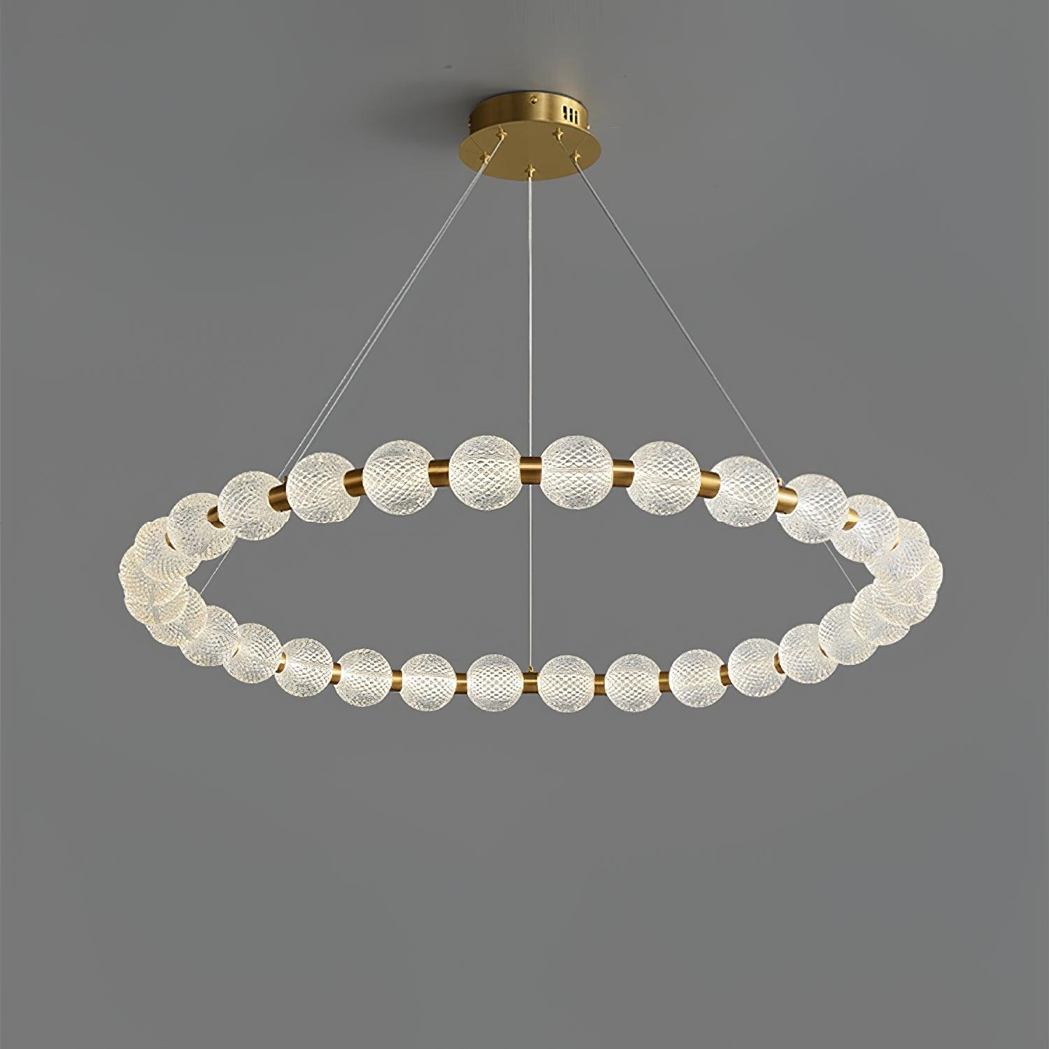 Lustra Chandelier Élégant Anneau en Perle Dorée - Neutralighting