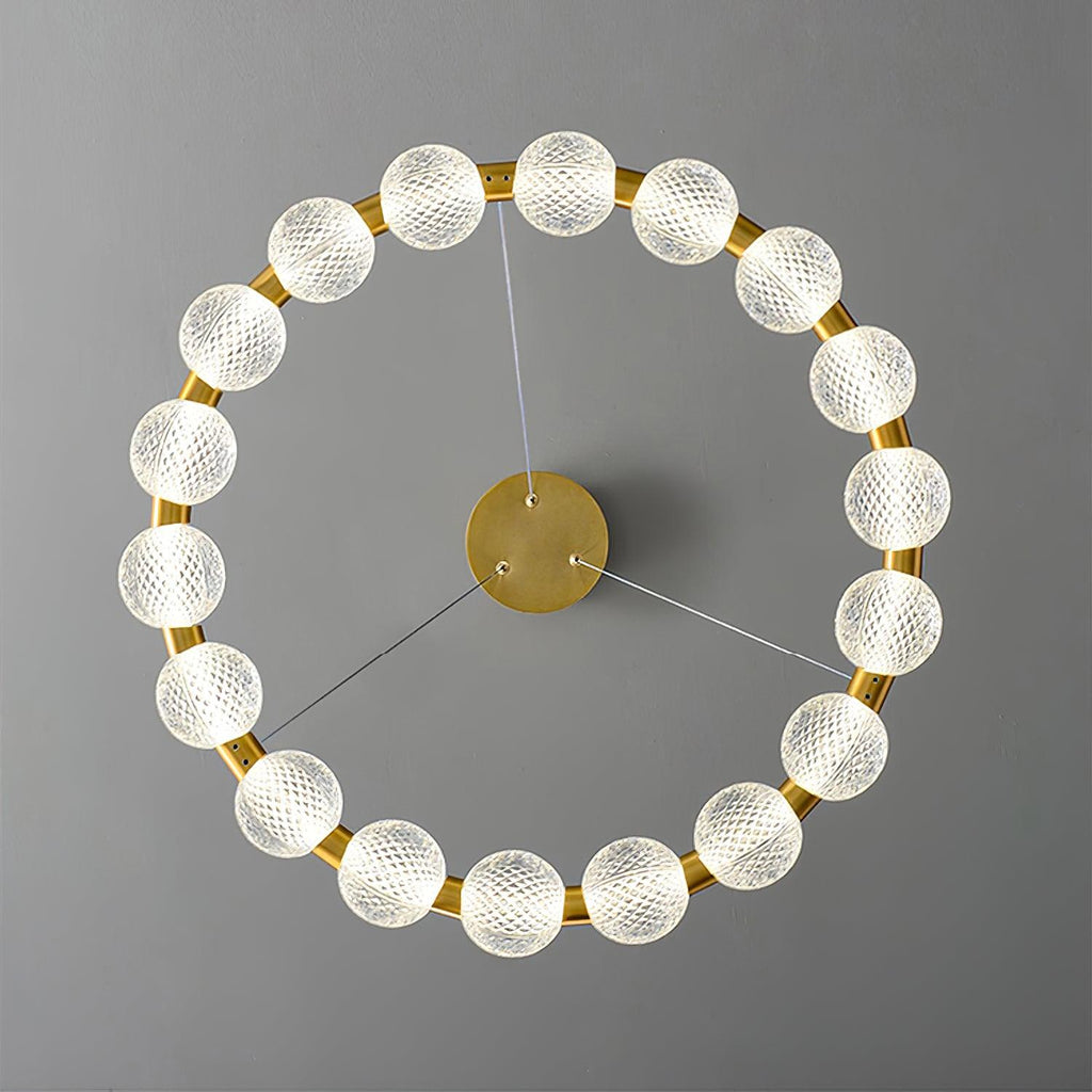 Lustra Chandelier Élégant Anneau en Perle Dorée - Neutralighting
