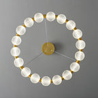 Lustra Chandelier Élégant Anneau en Perle Dorée - Neutralighting