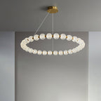 Lustra Chandelier Élégant Anneau en Perle Dorée - Neutralighting