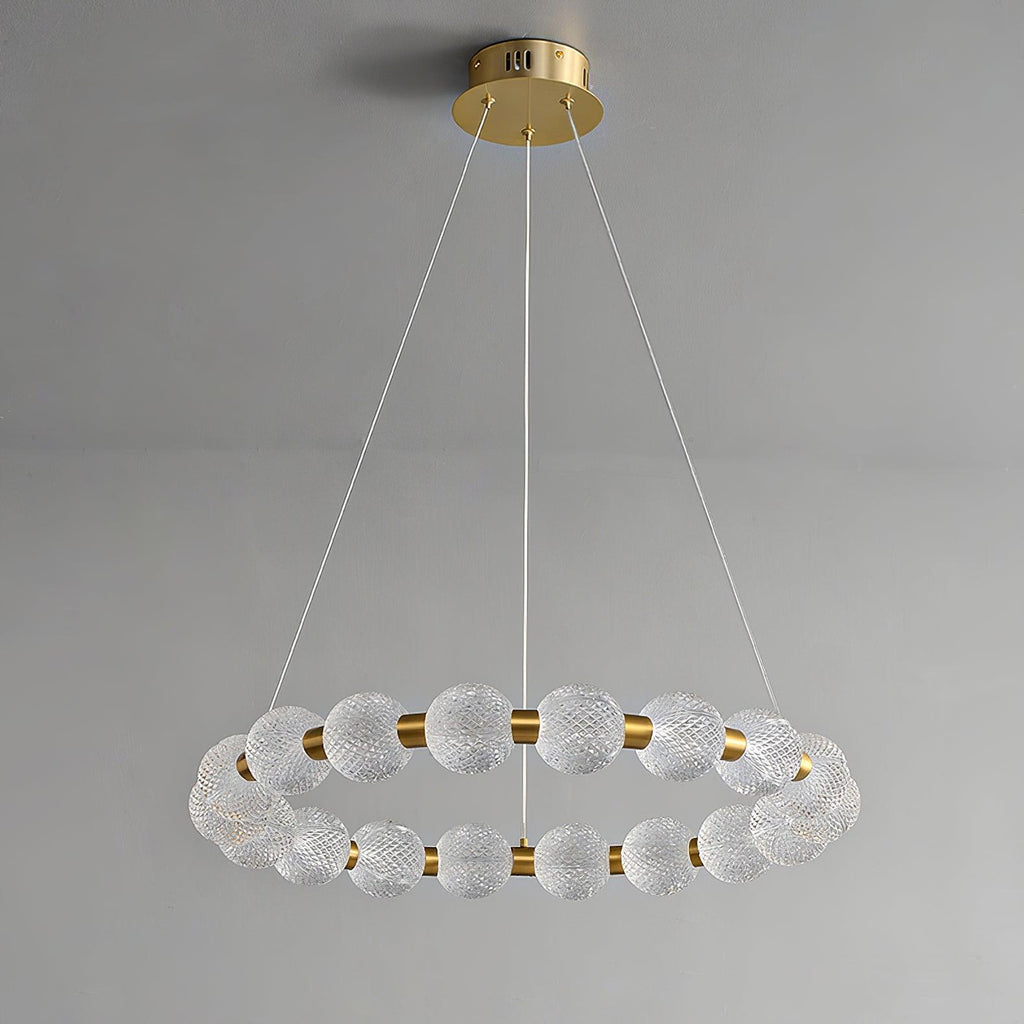 Lustra Chandelier Élégant Anneau en Perle Dorée - Neutralighting