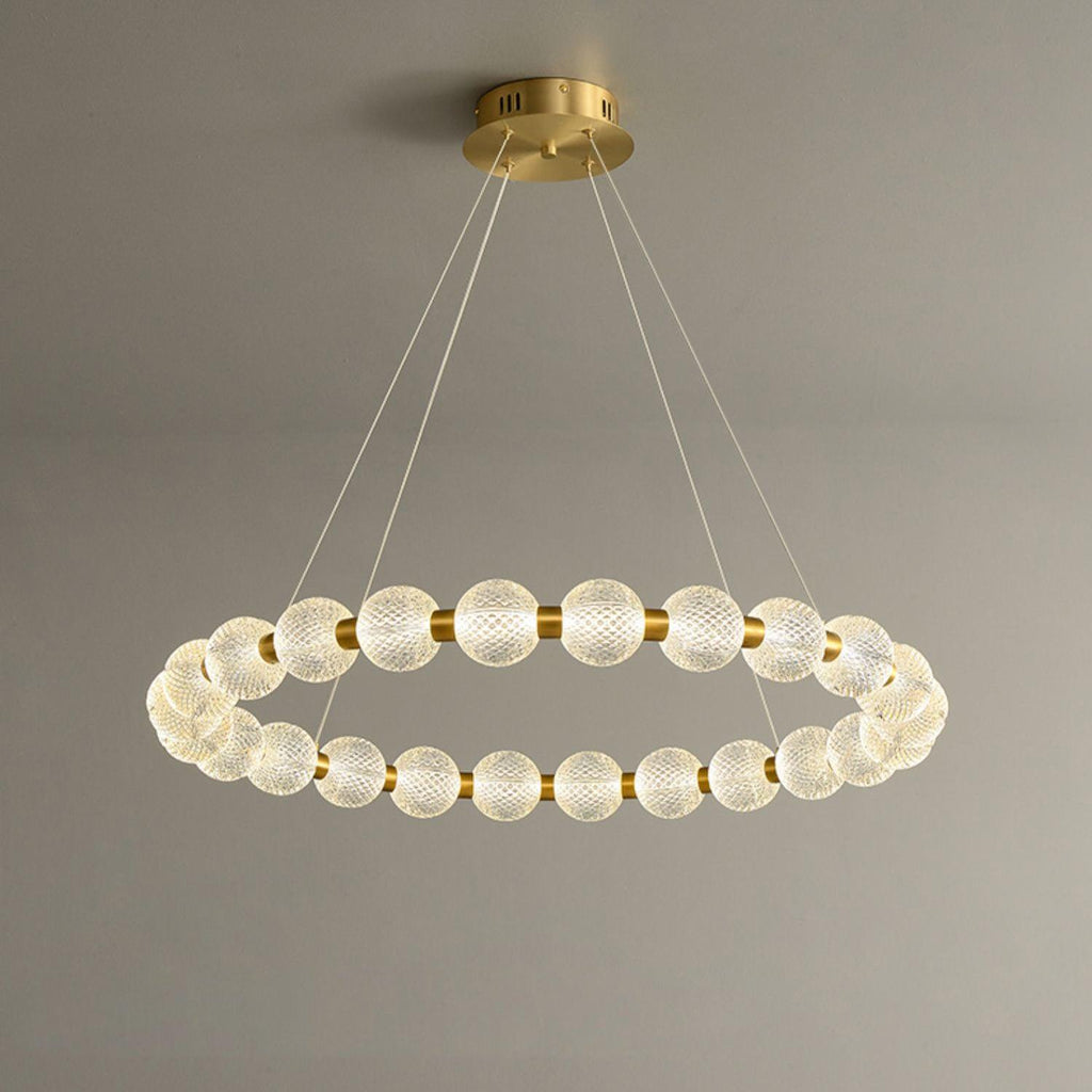Lustra Chandelier Élégant Anneau en Perle Dorée - Neutralighting