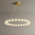 Lustra Chandelier Élégant Anneau en Perle Dorée - Neutralighting