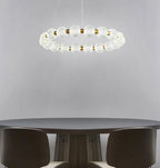 Lustra Chandelier Élégant Anneau en Perle Dorée - Neutralighting