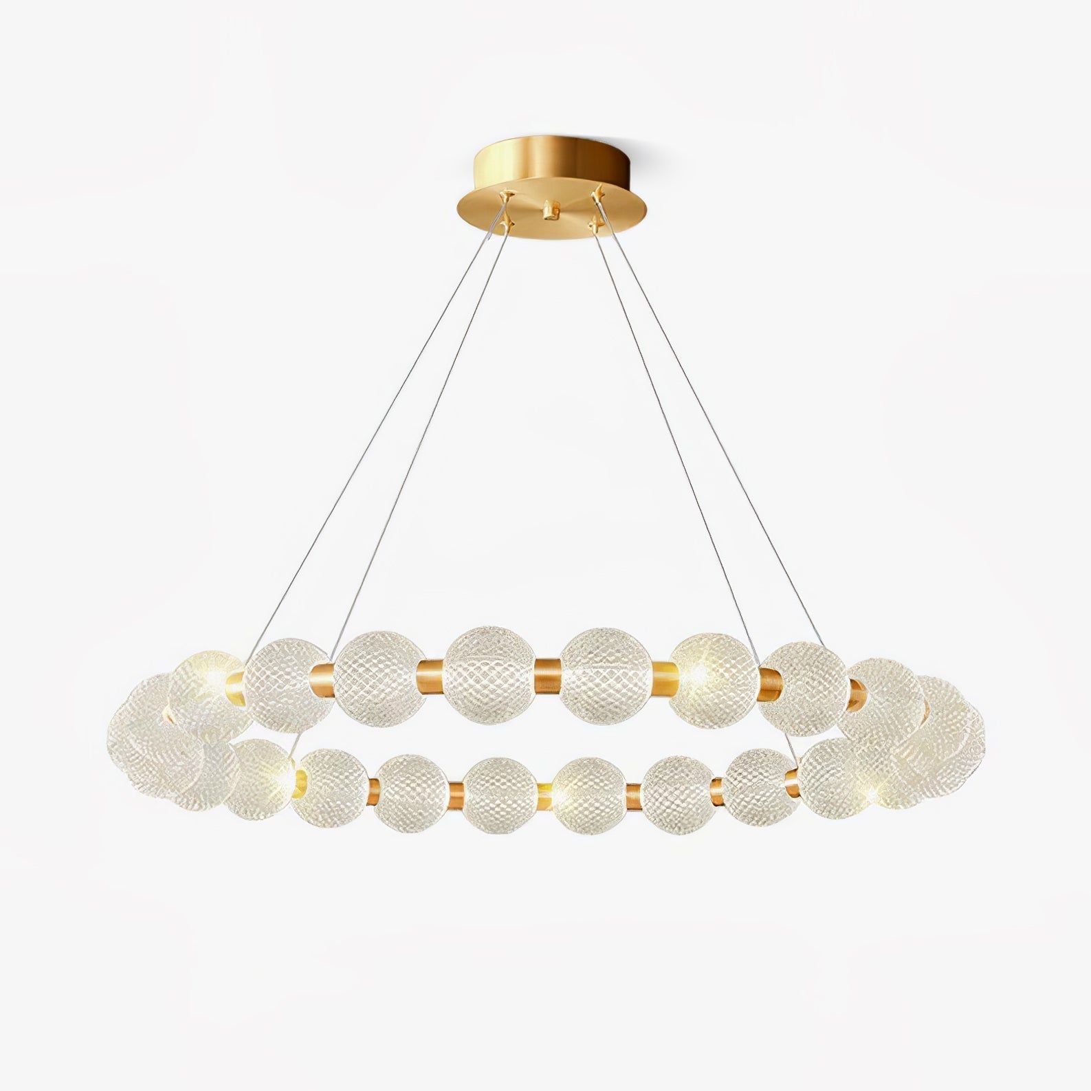 Lustra Chandelier Élégant Anneau en Perle Dorée - Neutralighting