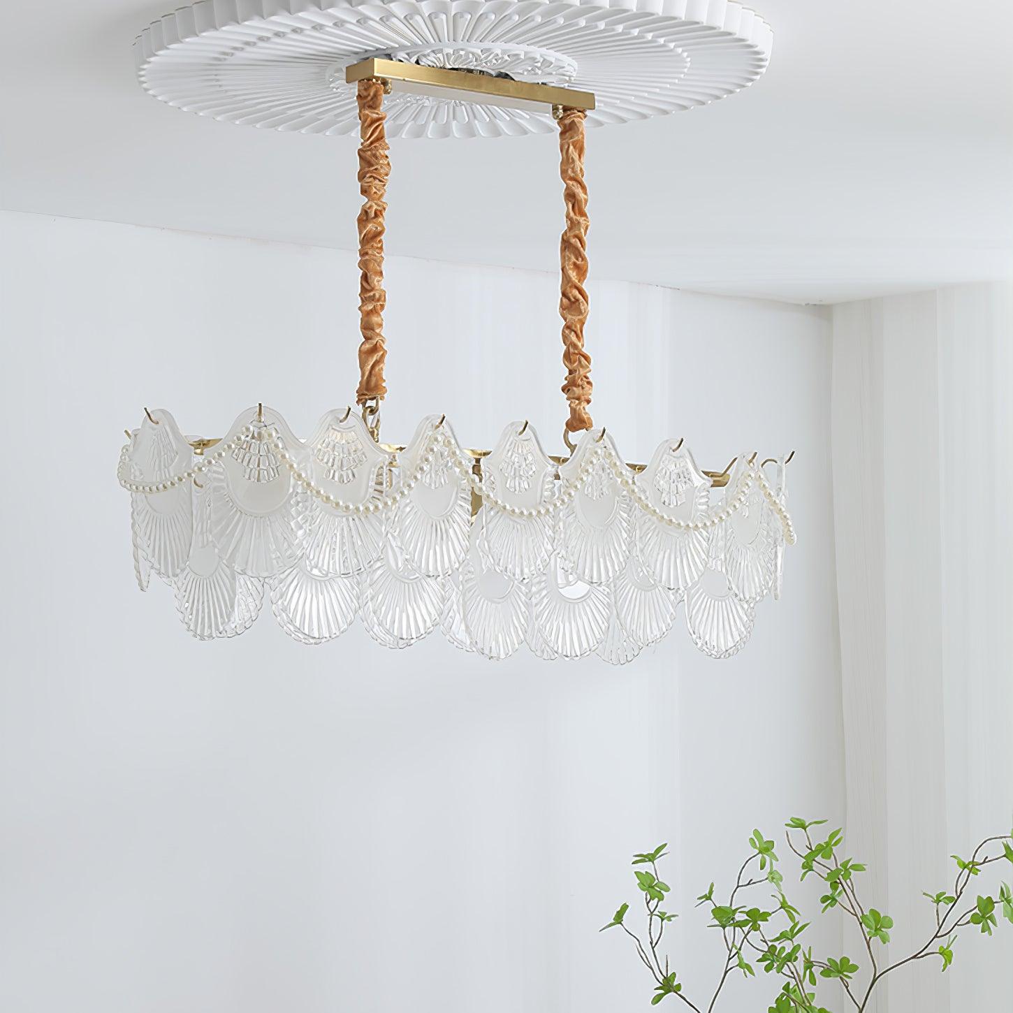 Lustra Chandelier Perle Verre Coquille - Neutralighting