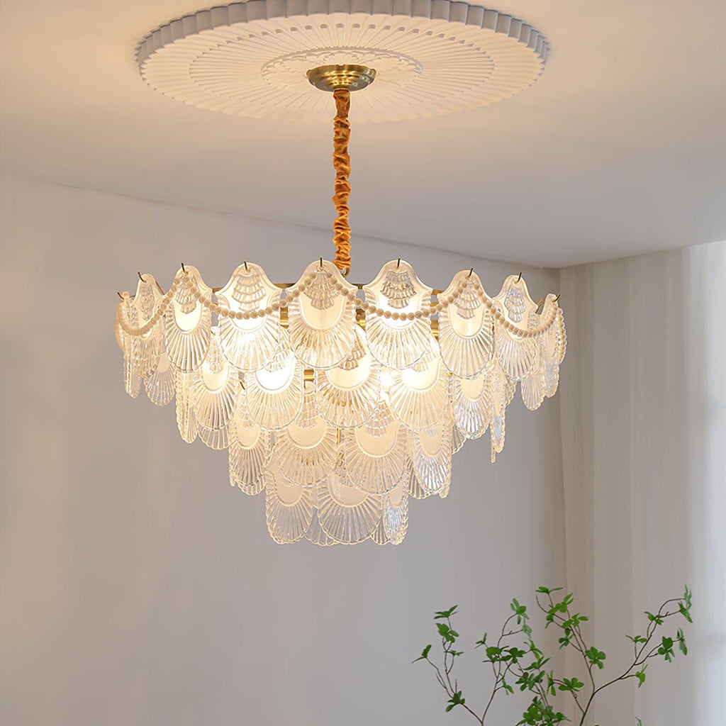 Lustra Chandelier Perle Verre Coquille - Neutralighting