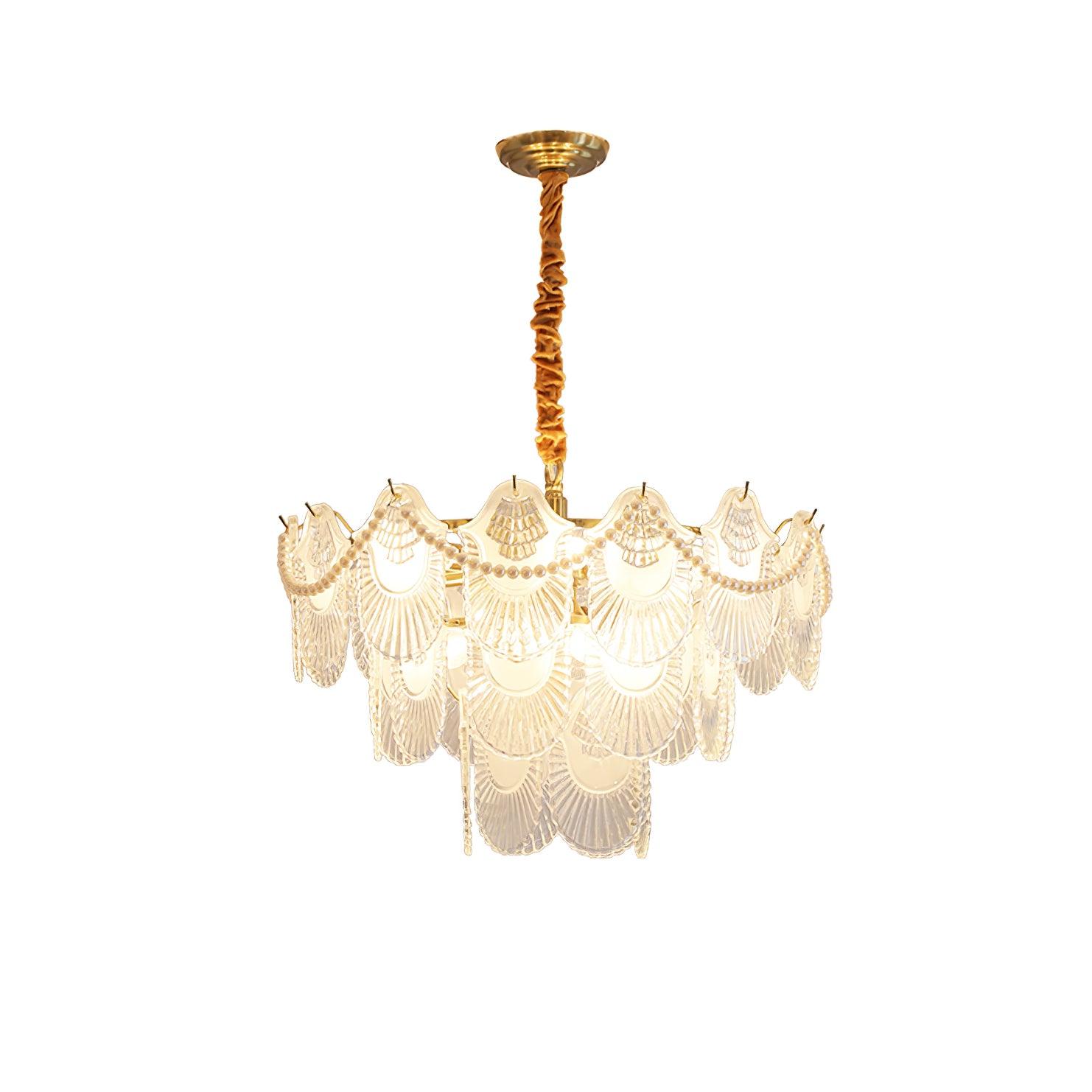 Lustra Chandelier Perle Verre Coquille - Neutralighting