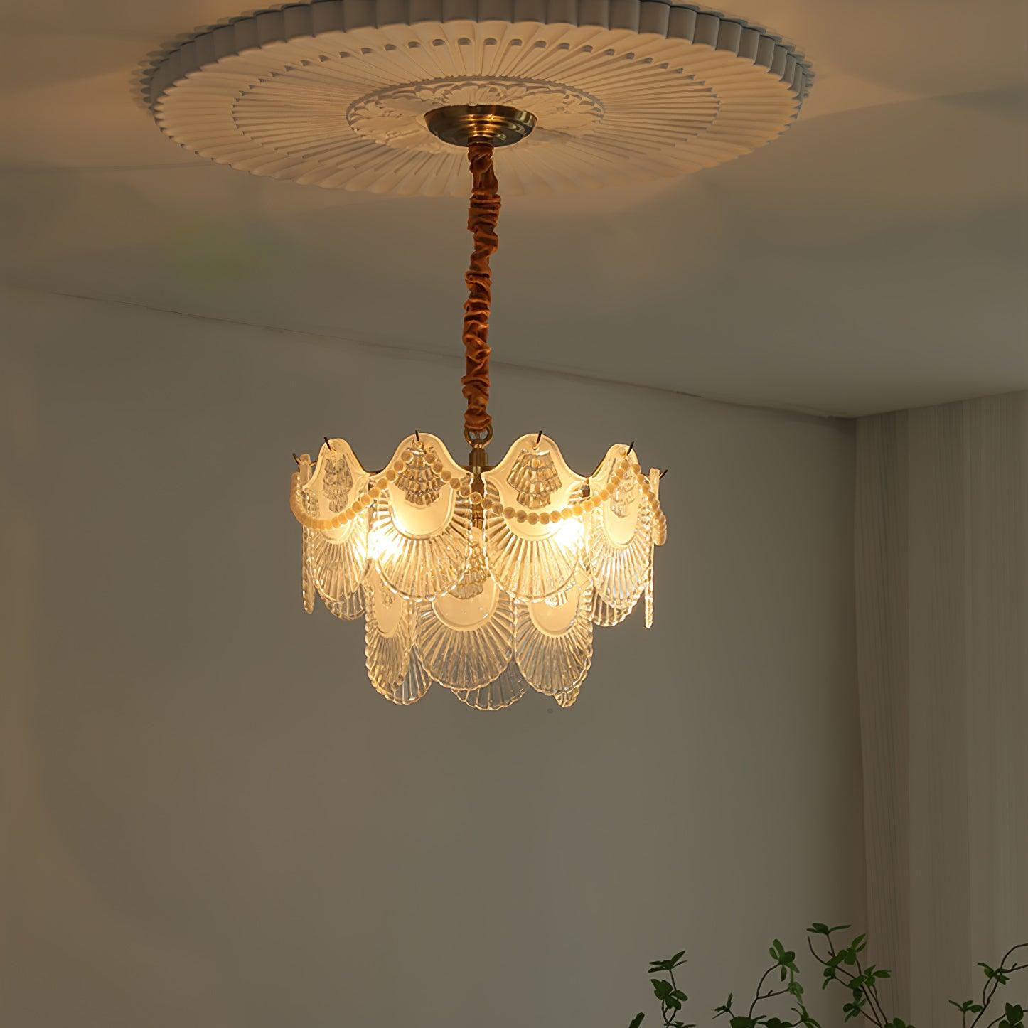 Lustra Chandelier Perle Verre Coquille - Neutralighting