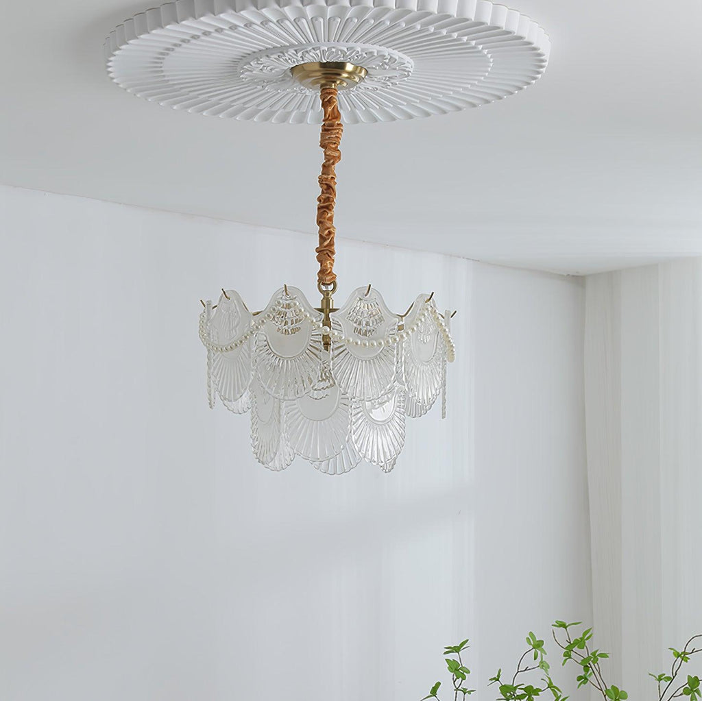 Lustra Chandelier Perle Verre Coquille - Neutralighting