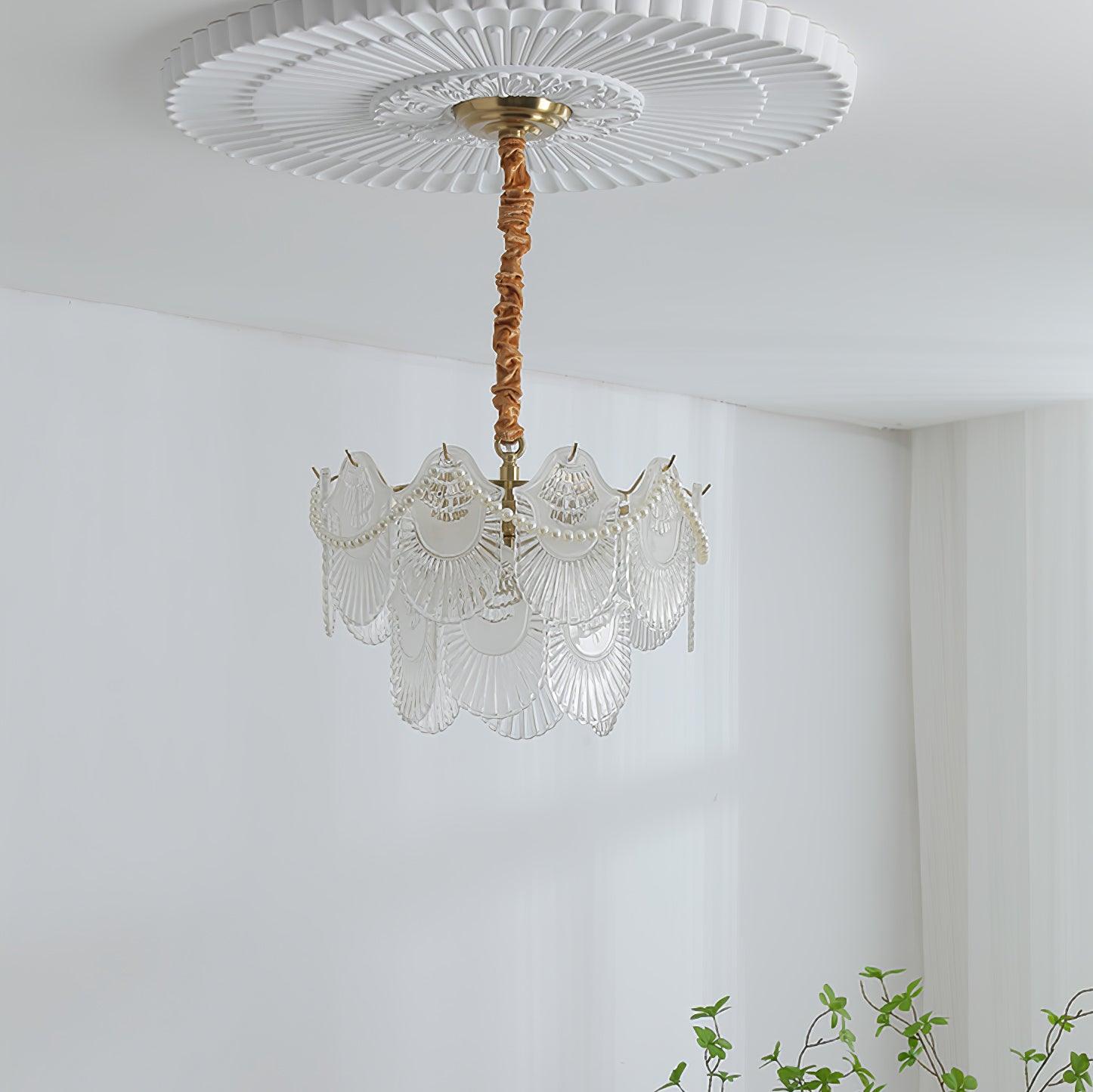 Lustra Chandelier Perle Verre Coquille - Neutralighting