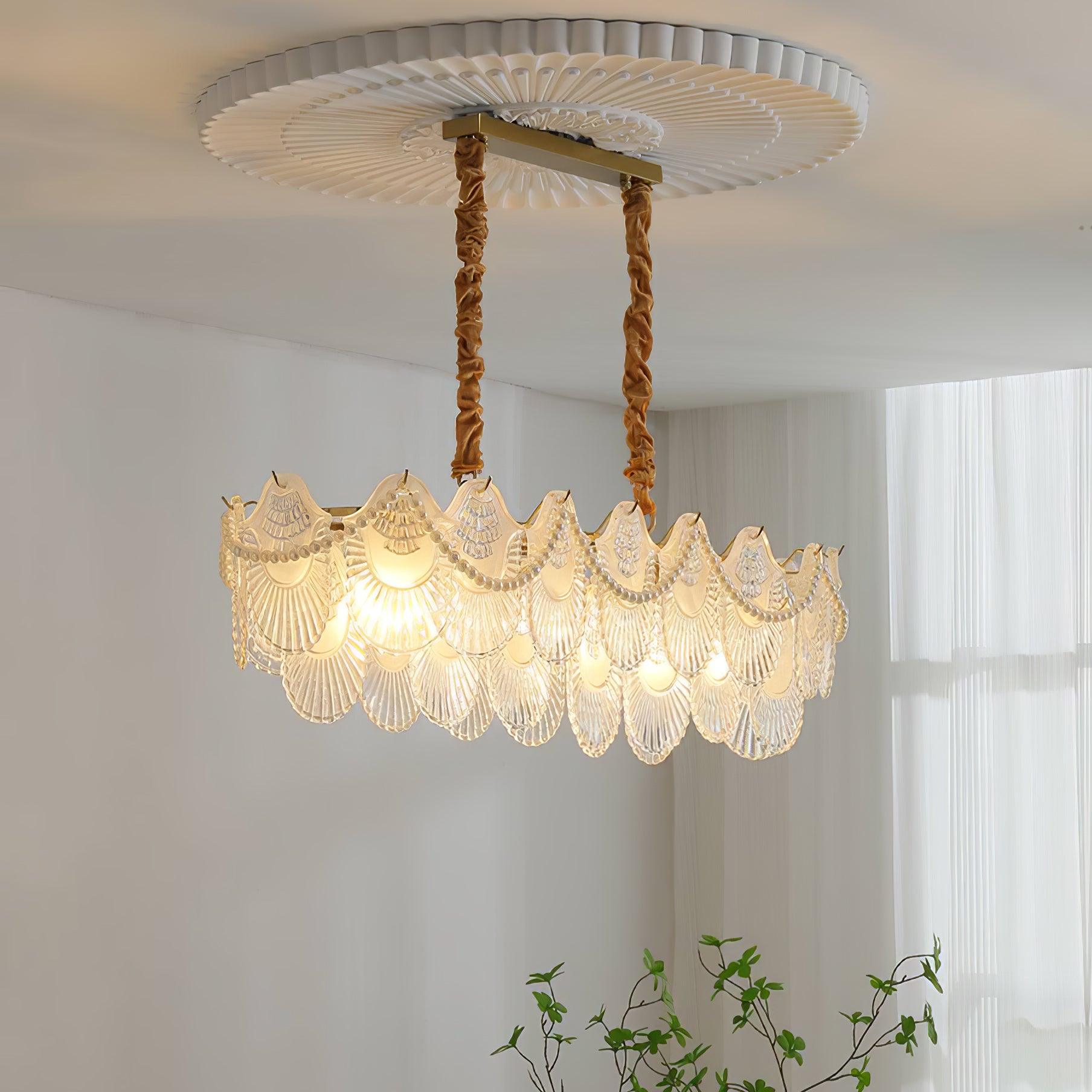 Lustra Chandelier Perle Verre Coquille - Neutralighting