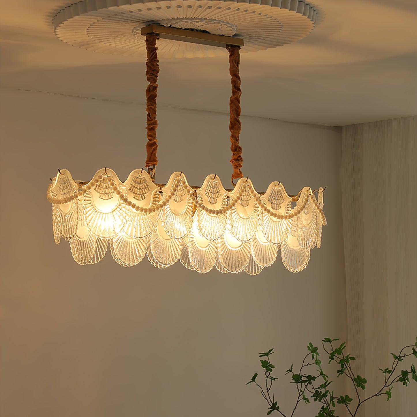 Lustra Chandelier Perle Verre Coquille - Neutralighting
