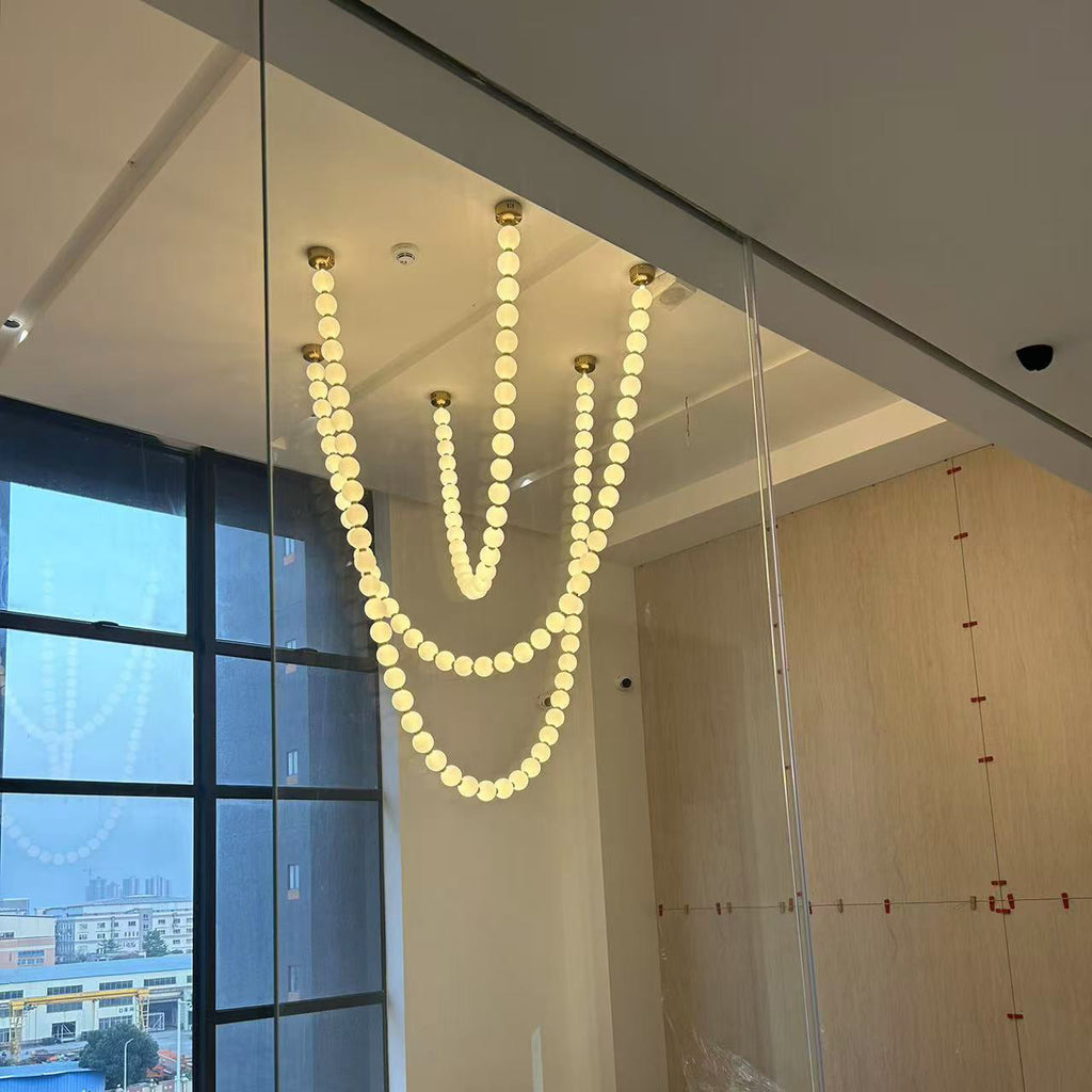 Icarara Lustre Verre Collier De Perles Moderne - Neutralighting